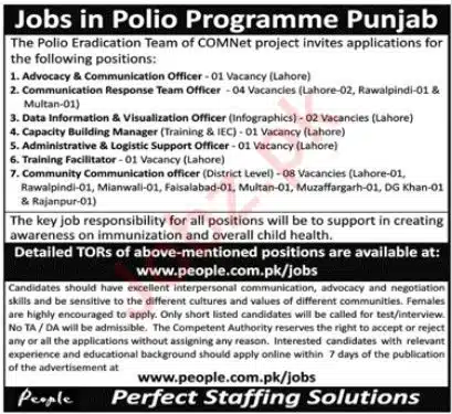 Polio Worker Jobs 2023 in Polio Program
